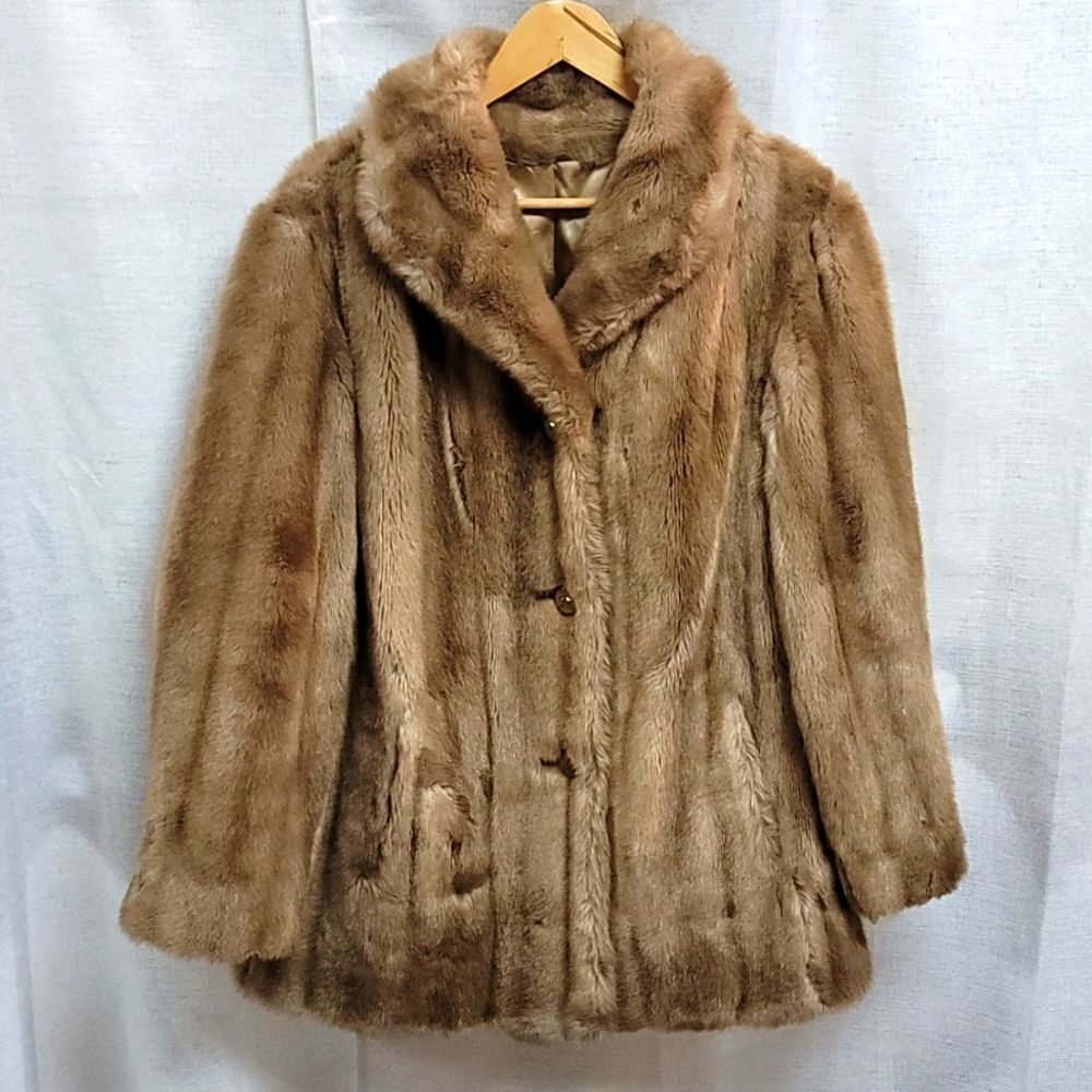 Beautiful Vintage Woman's Faux Fur Waist Length Jacket